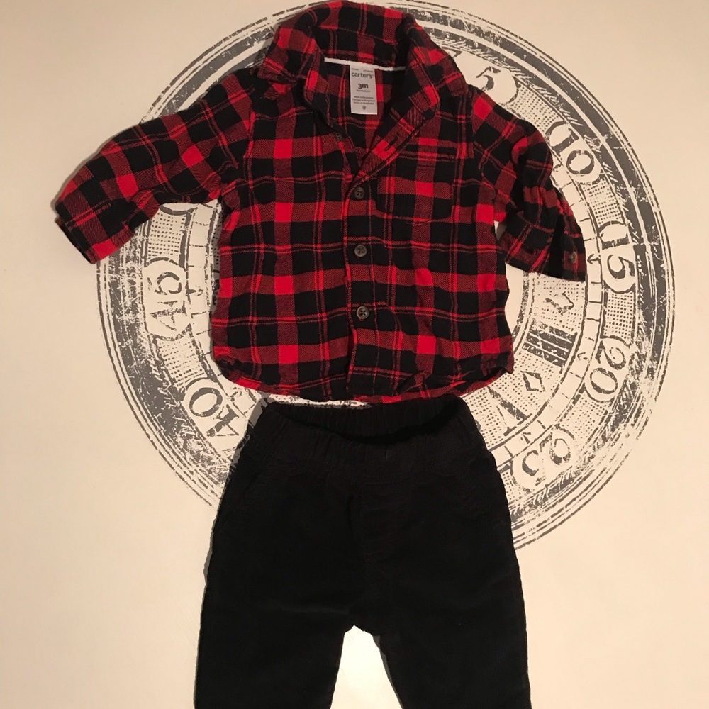 Plaid & Black Thermal Set